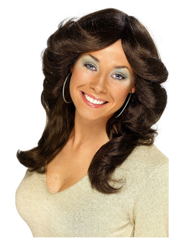 70s Flick Wig, Brown – Front